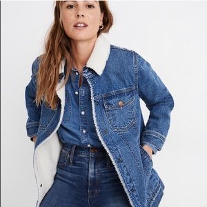 Madewell Denim Jacket With Sherpa Lining NWOT